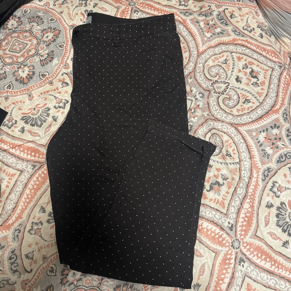 Wit & Wisdom Black Pants with White Dots